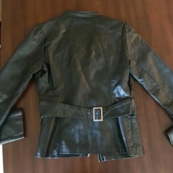 New without Tags Arden B. Faux Leather Motto Jacket Size Small - Picture 2 of 5